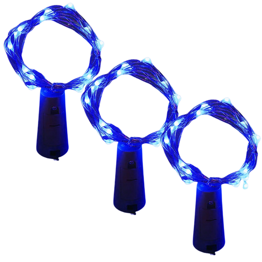 Flaske LED-lys med kork (pakke med 3 stk.)