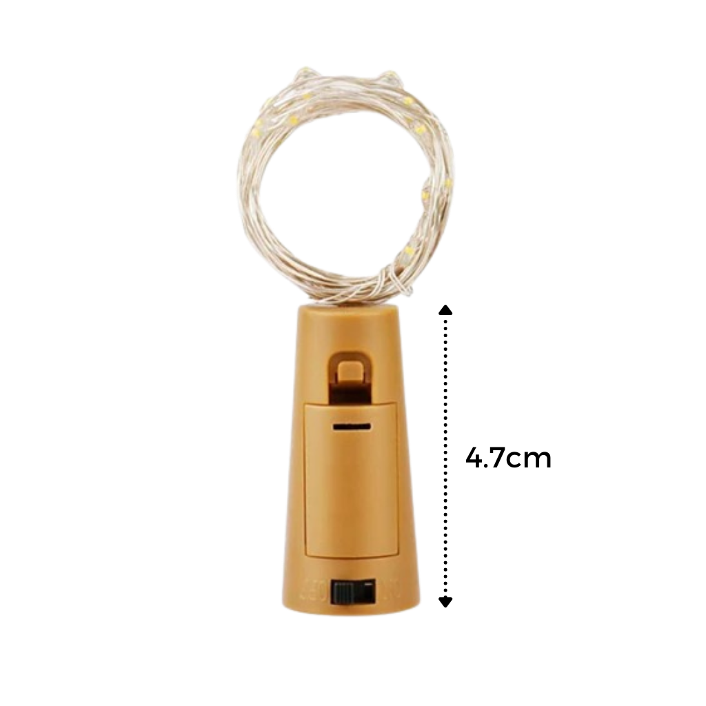 Flaske LED-lys med kork (pakke med 3 stk.)