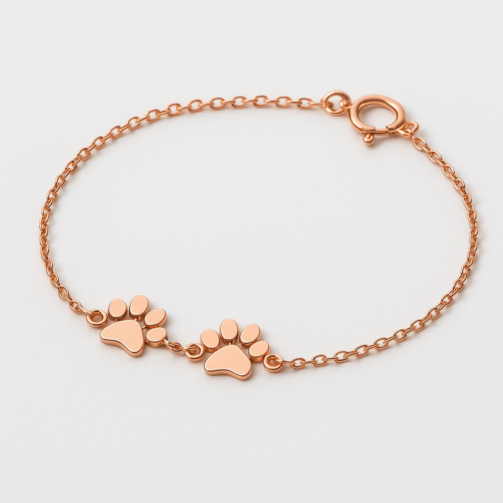 Norvo | Armbånd Personlig Paw Print Gravert Rustfritt Stål Justerbar