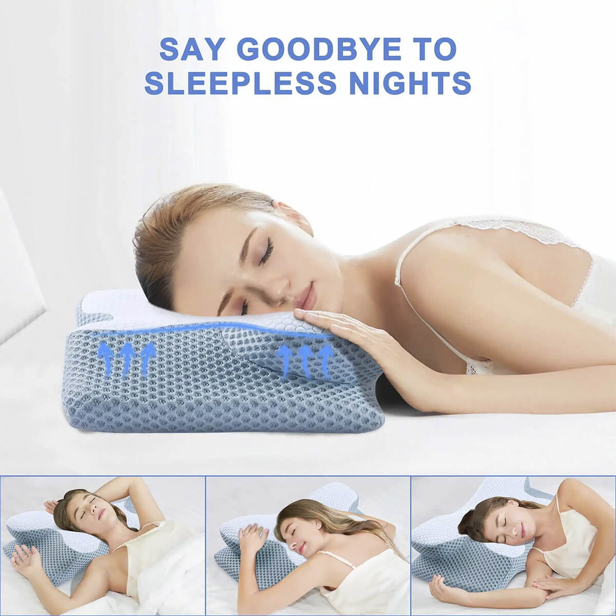 Norvo | Cervikal Minne Skumpute | Ortopedisk Kontur Design med Kjølig Dekk for Rygg-, Side- & Mage-sovende | Puter for ryggsovende