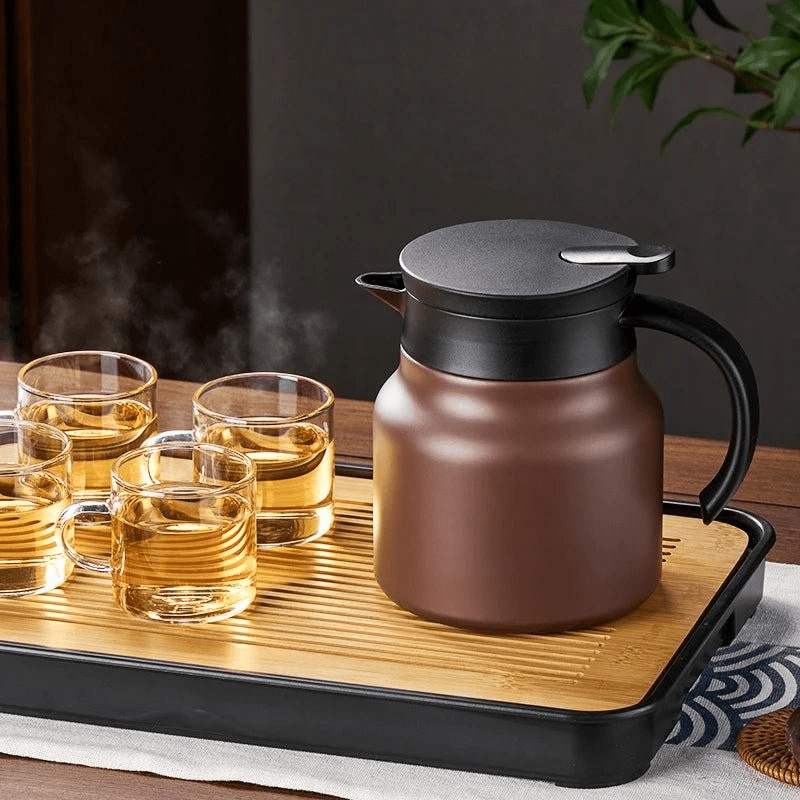 Norvo | Isolert tekanne med rustfritt stålsil & keramikk for varm eller kald te