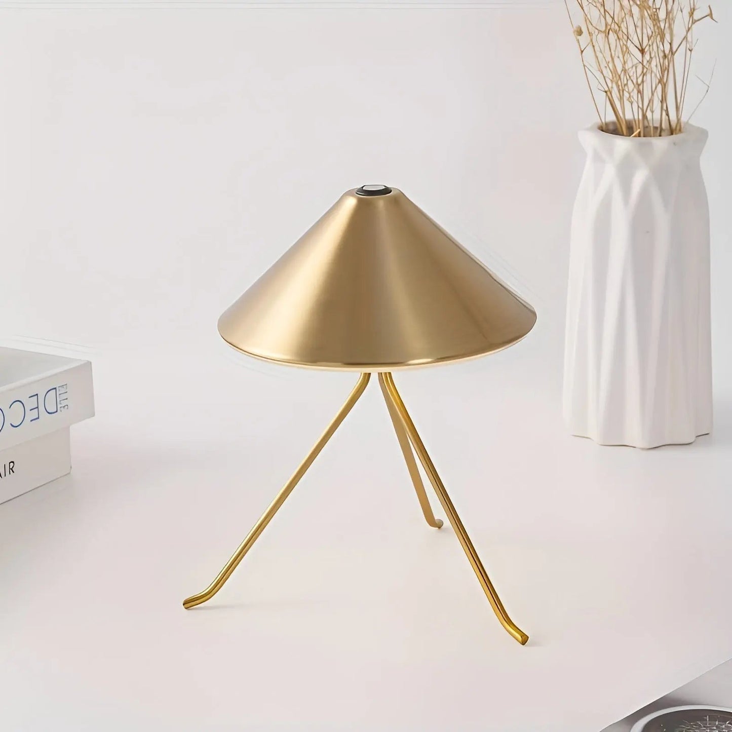 Norvo | Eleganza Luxe Bordlampe – USB Oppladbart LED Belysning med Elegant Design i Svart, Gull og Sølv