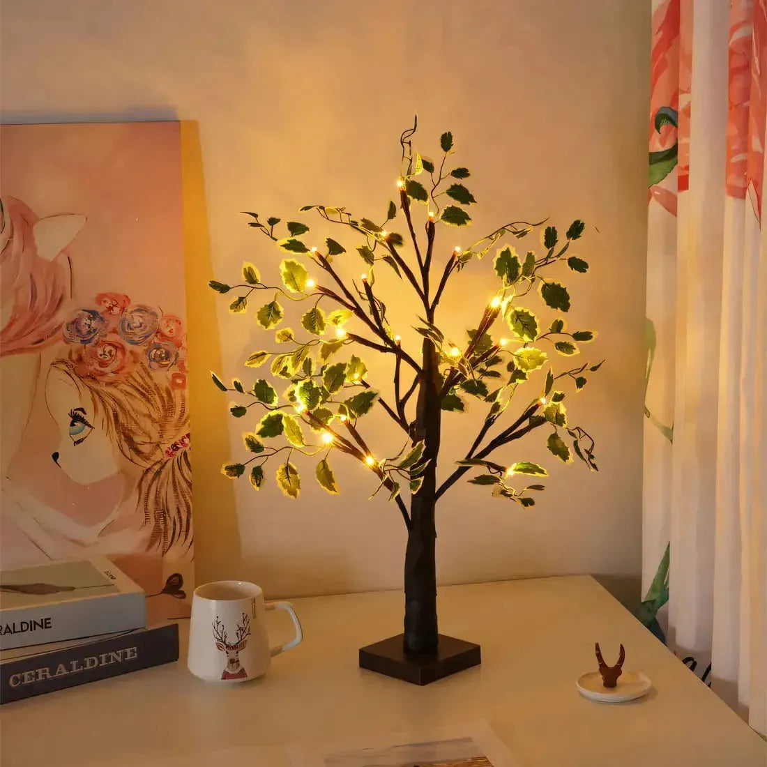 Norvo | BrightTree LED Lampe – Belyst Tre Lys for Hjemdekorasjon og Ambient Belysning
