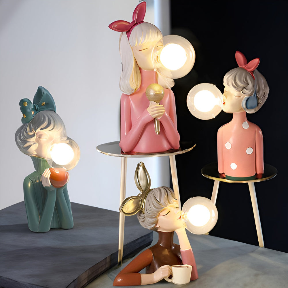 Norvo | BubbleFairies Bordlampe – Enchanting Quartet Tegneserie Jente Figur Lys