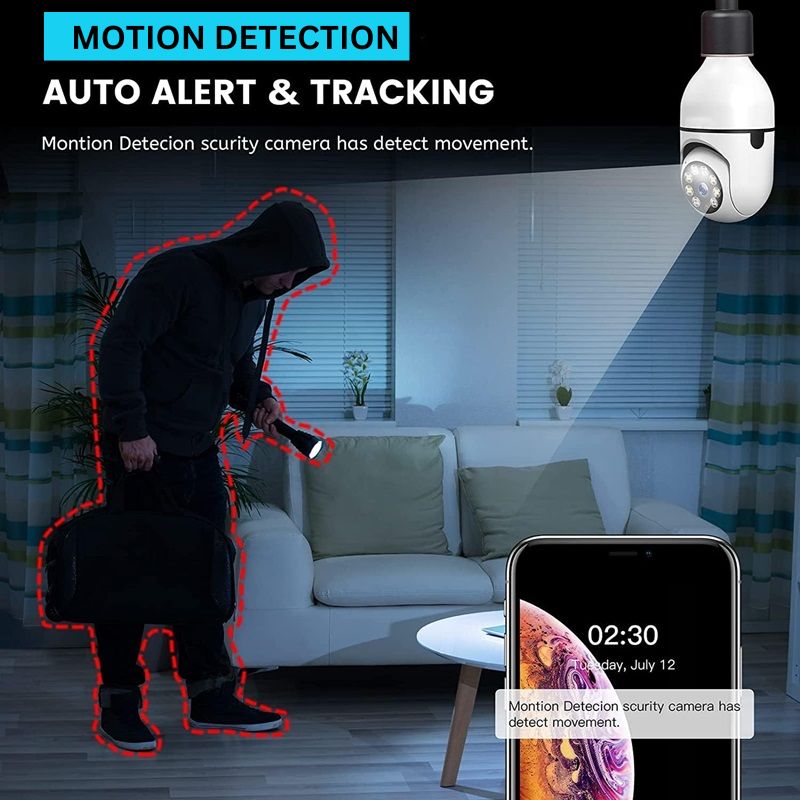 Norvo | Smart 360° Lyspære Sikkerhetskamera med 1080P HD