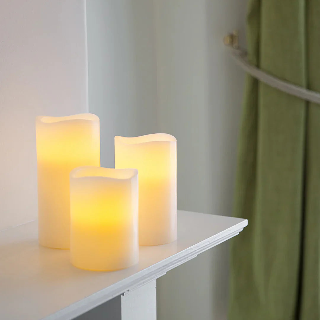 Norvo | Sett med 3 høye flameless voks LED lys