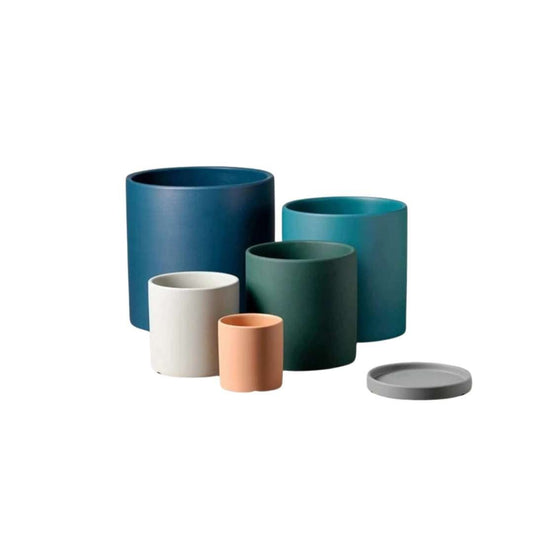 Norvo | Elegant blomsterpotte laget av keramikk med underskål