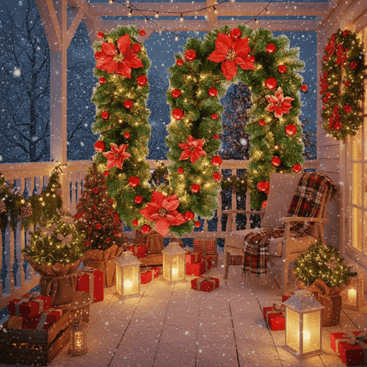 Norvo | Belyst juletrelenke laget av rattan med varmt hvite LED-lamper, 2,7 m