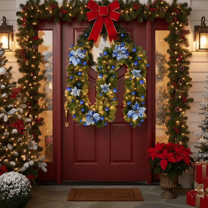 Norvo | Belyst juletrelenke laget av rattan med varmt hvite LED-lamper, 2,7 m