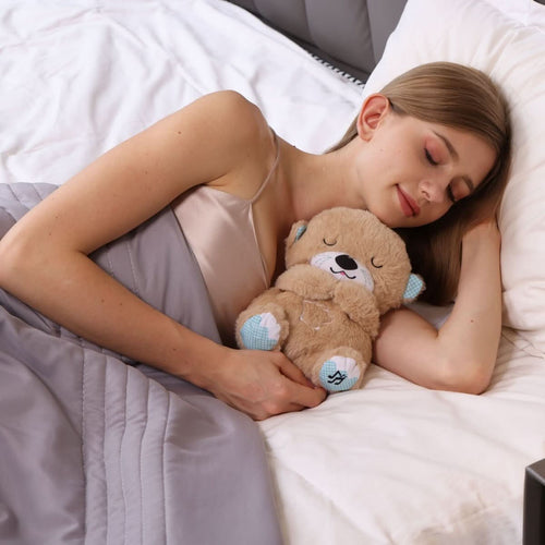 Norvo | SereniBreath Plush Oter | Pustende Kosedyr med Lys & Vibrasjon | Beroligende Kosedyr for Søvn & Avslapning