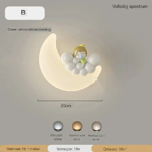 Norvo | Vegglampe Måne | Mild belysning | Høy kvalitet - Noram
