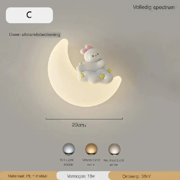 Norvo | Vegglampe Måne | Mild belysning | Høy kvalitet - Noram