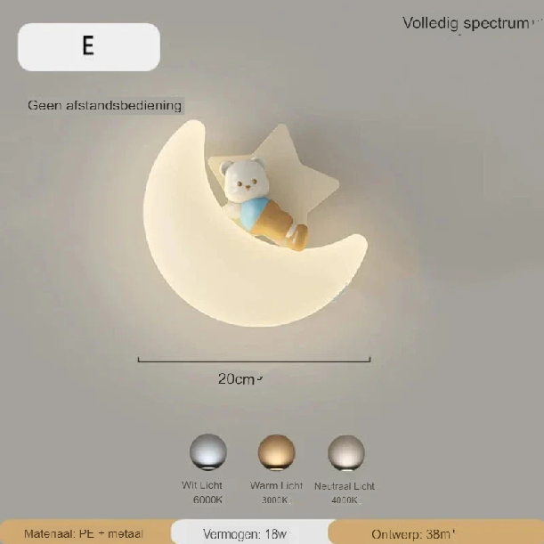 Norvo | Vegglampe Måne | Mild belysning | Høy kvalitet - Noram