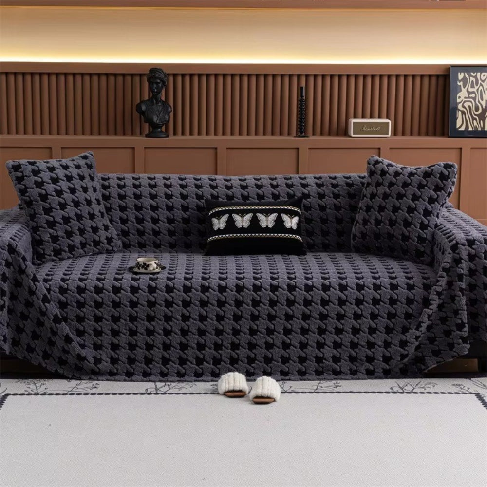 Norvo | Cavalli Houndstooth Plush Sofa Cover