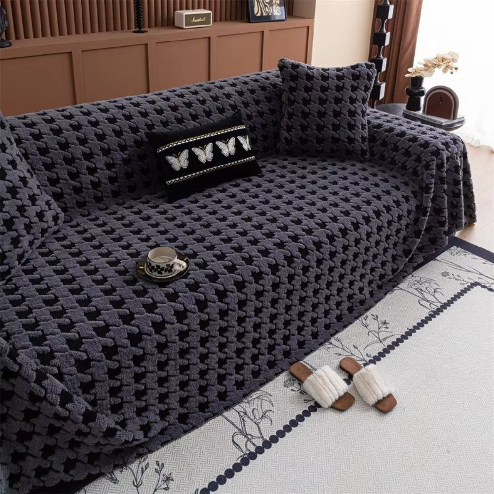 Norvo | Cavalli Houndstooth Plush Sofa Cover
