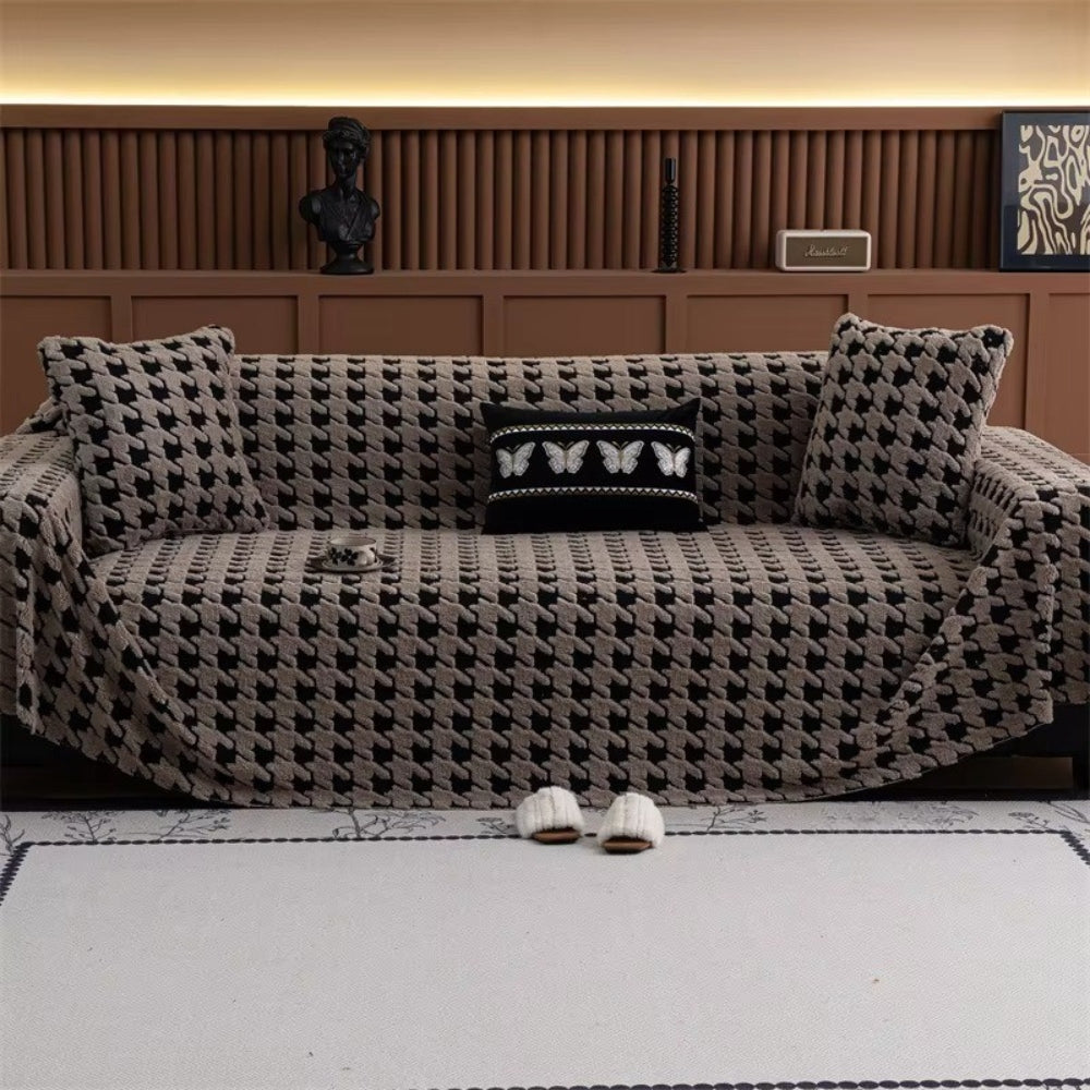 Norvo | Cavalli Houndstooth Plush Sofa Cover