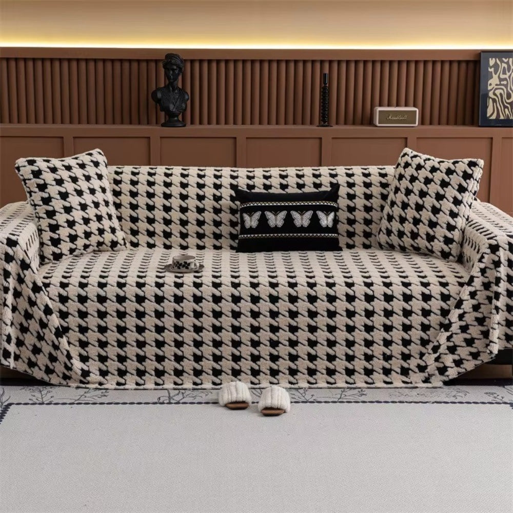 Norvo | Cavalli Houndstooth Plush Sofa Cover
