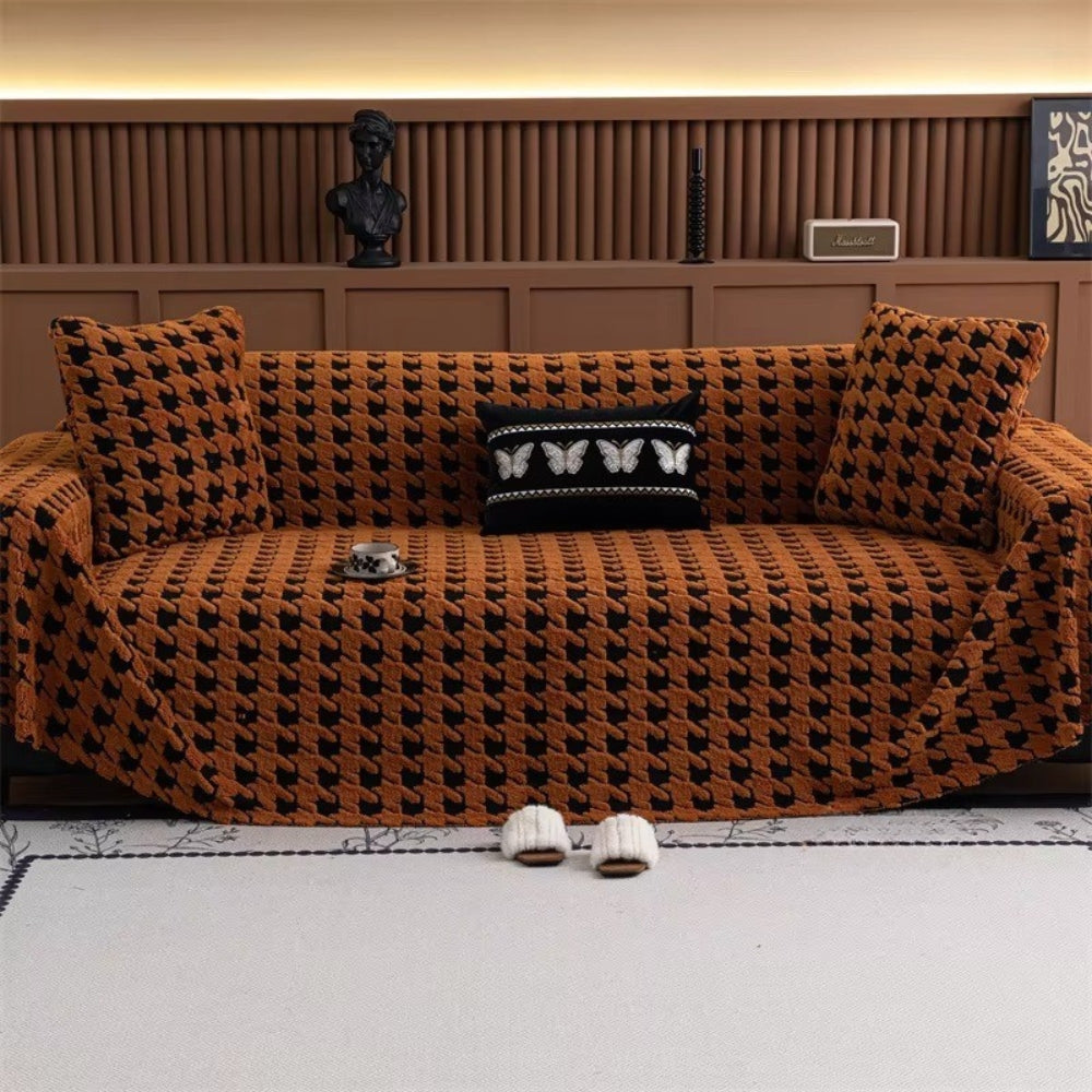 Norvo | Cavalli Houndstooth Plush Sofa Cover