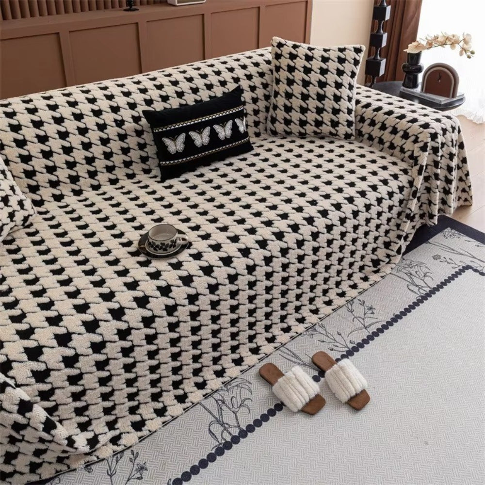 Norvo | Cavalli Houndstooth Plush Sofa Cover