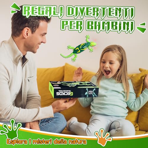 Norvo | GecoFun Fjernkontrolløgle | Interaktiv øgle med lyse LED-øyne og realistiske bevegelser for barn fra 3 år og oppover