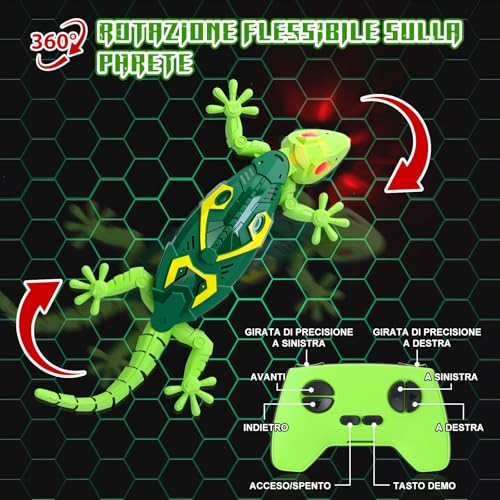 Norvo | GecoFun Fjernkontrolløgle | Interaktiv øgle med lyse LED-øyne og realistiske bevegelser for barn fra 3 år og oppover