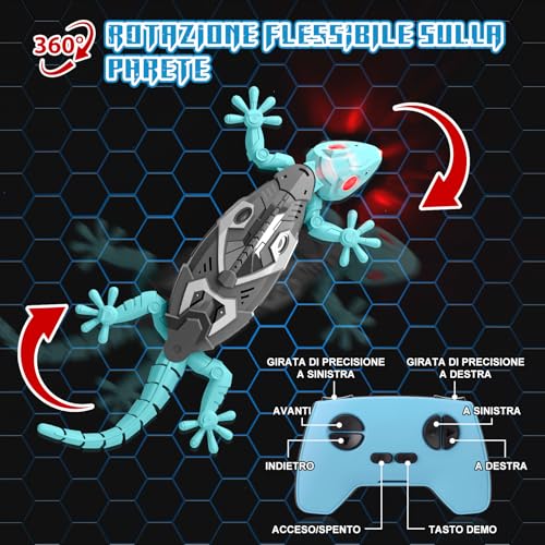 Norvo | GecoFun Fjernkontrolløgle | Interaktiv øgle med lyse LED-øyne og realistiske bevegelser for barn fra 3 år og oppover