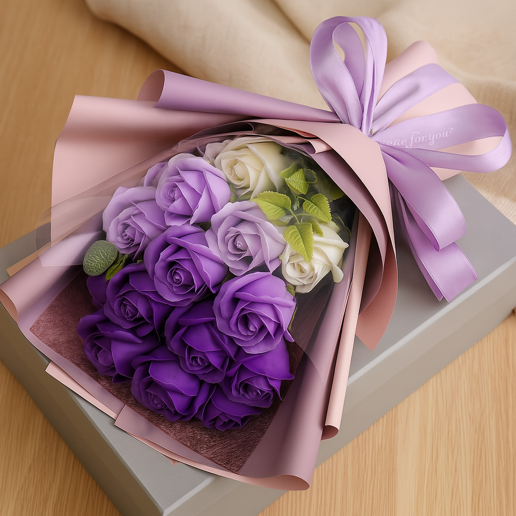 Norvo | Romantisk Såpe Rose Bukett Gave til Valentinsdagen