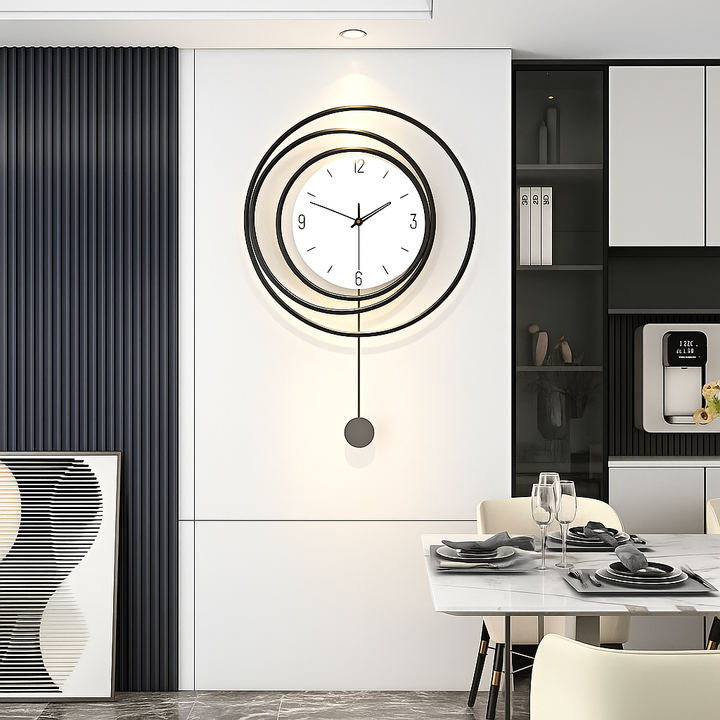 SilentGlow – Minimalist rund veggklokke med klare tall og stille bevegelse Norvo