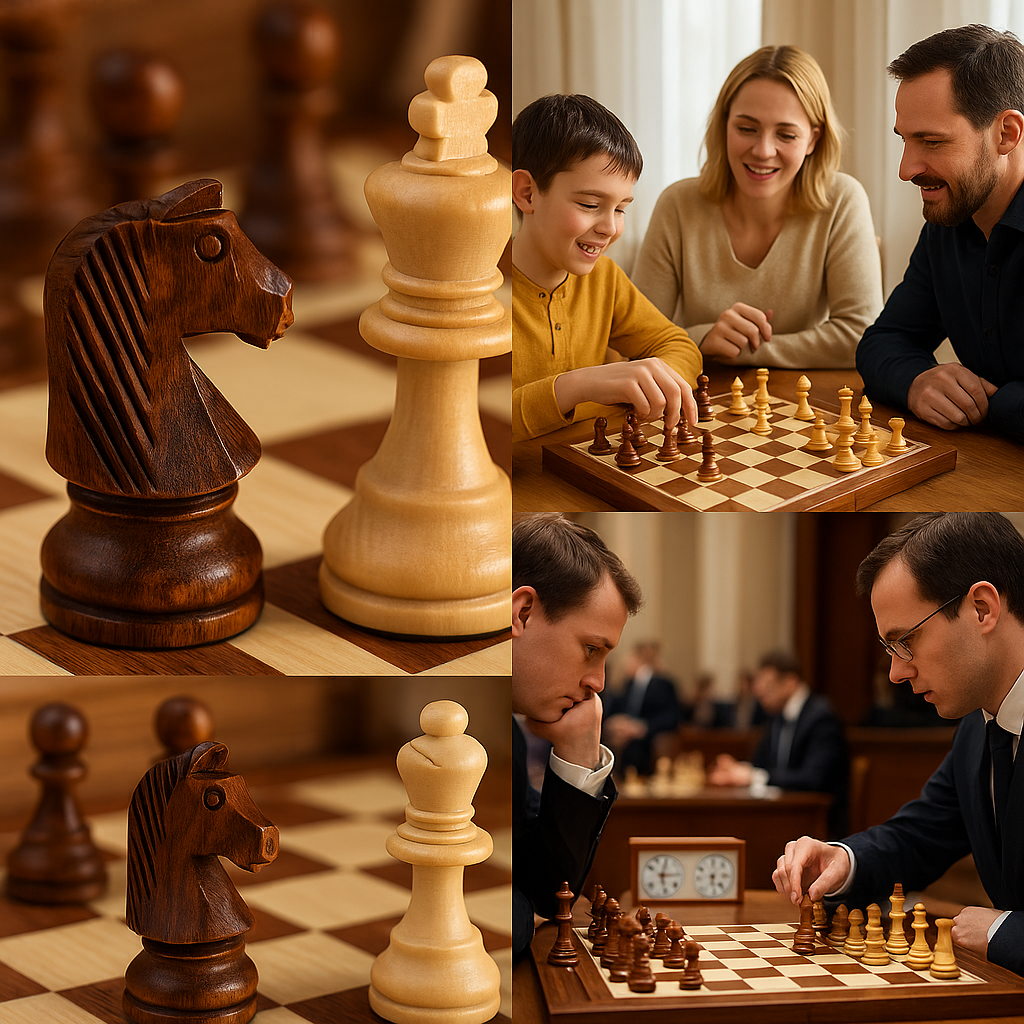 Norvo | Tre sjakksett – Turnering kvalitets brett med håndlagde brikker