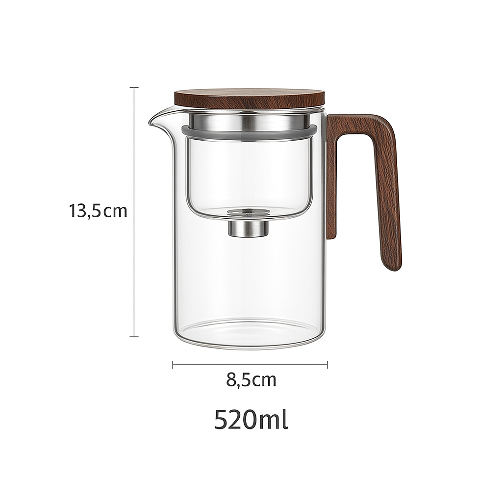 Norvo | Clarity Glass Teapot med innebygd infuser – varmebestandig tebrygger for løs te