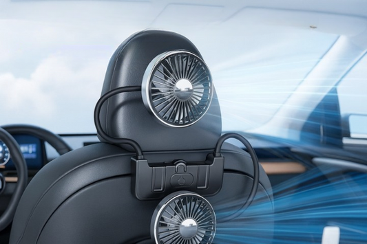 Norvo | Dual-Head Baksete Vifte – Eary – (USB-C Oppladbar)