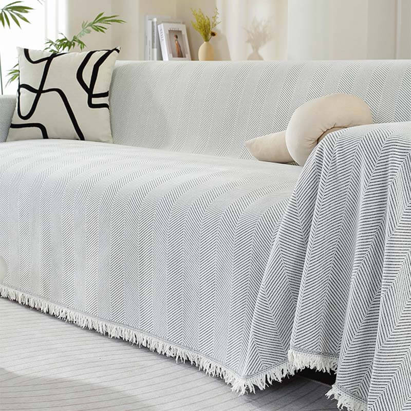 Norvo | Chenille Blanket Herringbone Blomstertrekk Sofadekke
