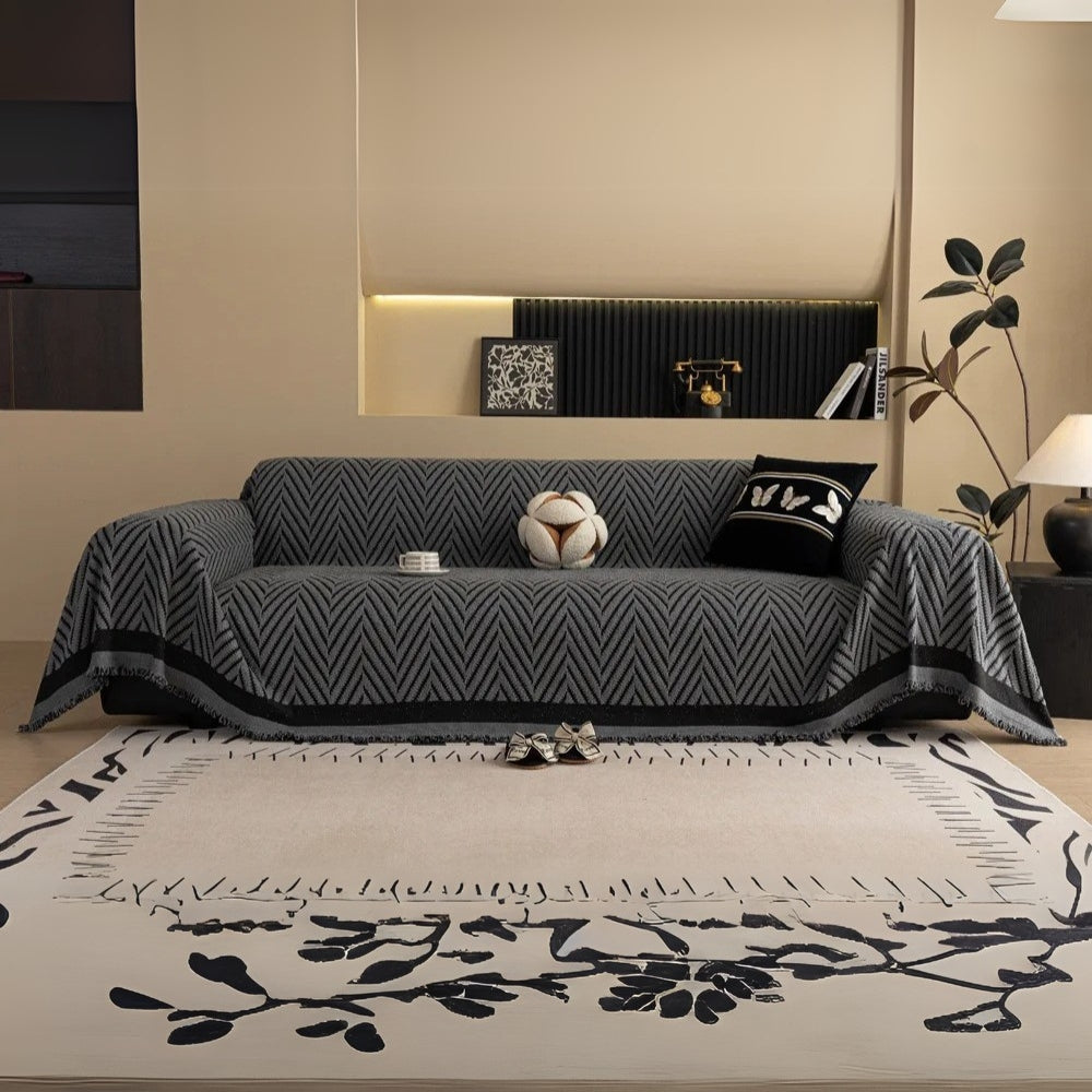 Norvo | Chevron Herringbone Frynse Sofa Deksel