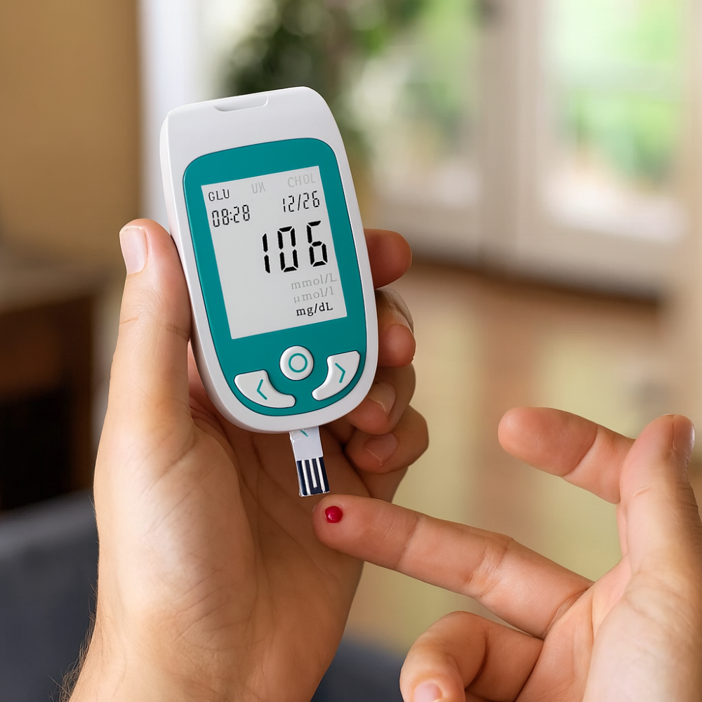Norvo | Digital Blodglukose Kolesterol Monitor Kit Hjemmetest