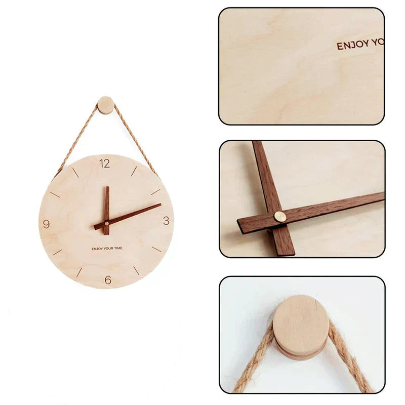 WoodHush Minimalist Veggklokke Norvo