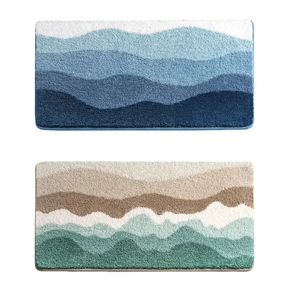 Norvo | Coastal Wave Pattern Non-Slip Bath Mat