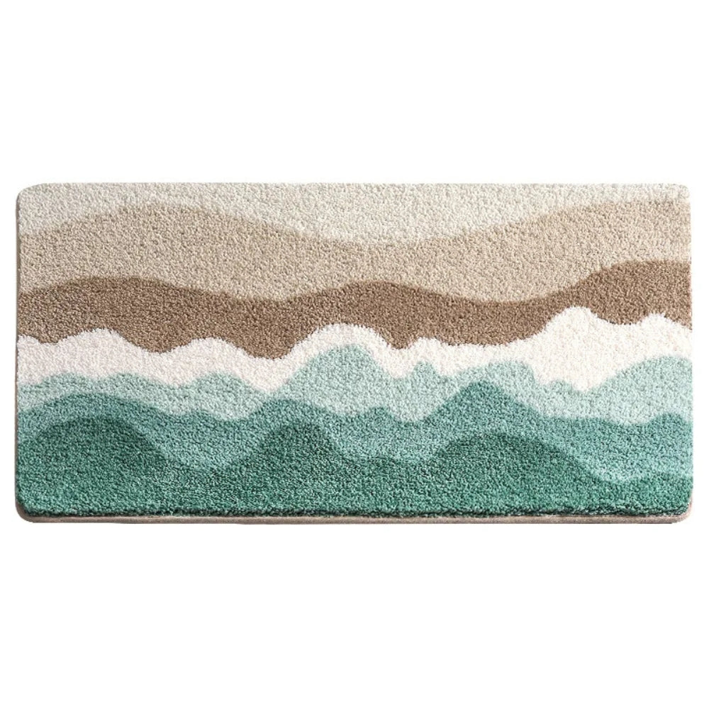 Norvo | Coastal Wave Pattern Non-Slip Bath Mat