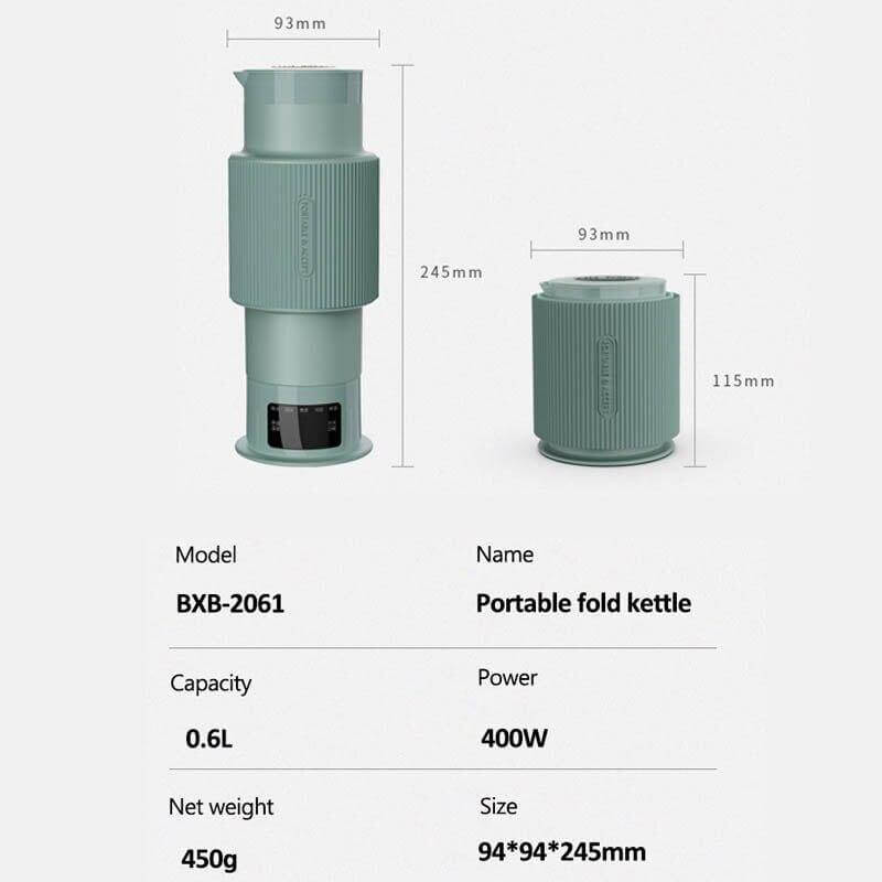 Norvo | CompactKettle | Elegant elektrisk sammenleggbar vannkoker | Plassbesparende og elegant