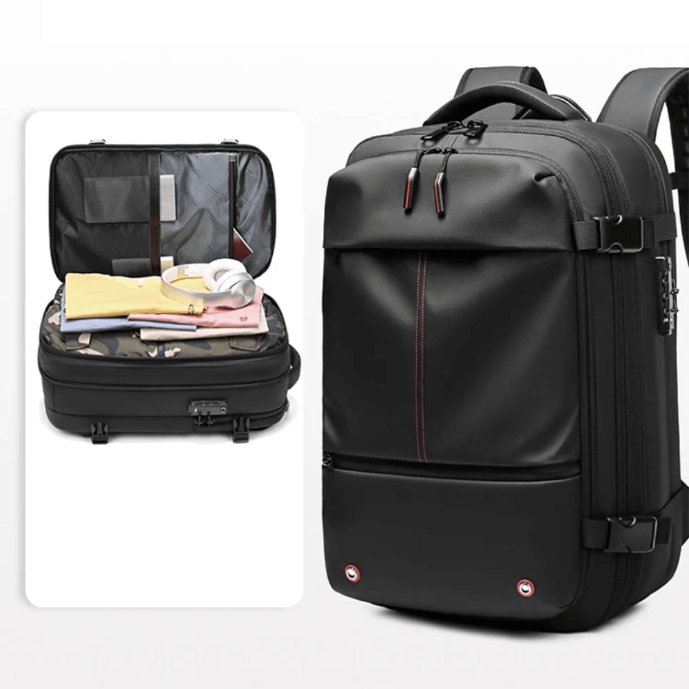 Norvo | CompriBag – Plassbesparende vakuum reise ryggsekk med utvidbar kapasitet (25L–60L)