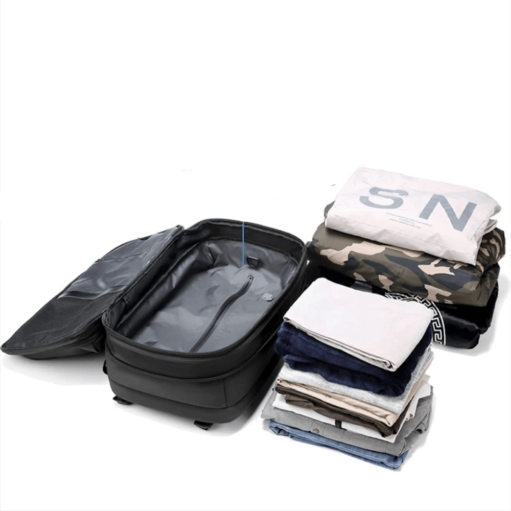 Norvo | CompriBag – Plassbesparende vakuum reise ryggsekk med utvidbar kapasitet (25L–60L)