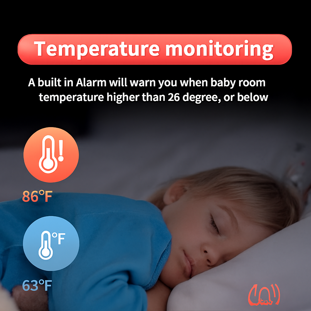Norvo | Avansert 3.5" trådløs babyovervåkning med nattsyn, temperatursensor og toveis lyd