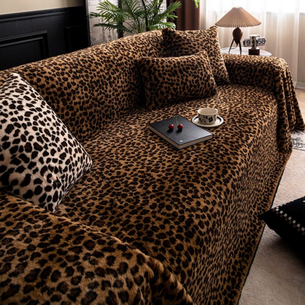 Norvo | Cozy Leopard Print Sofa Cover