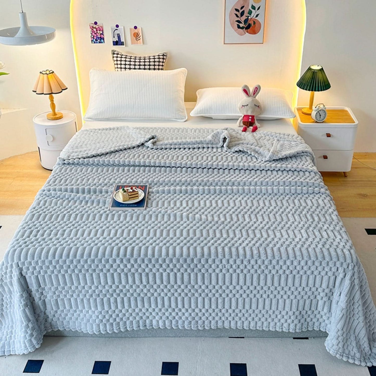 Norvo | Ultra Soft Mikrofiber Kastepledd med Pebble Tekstur Design