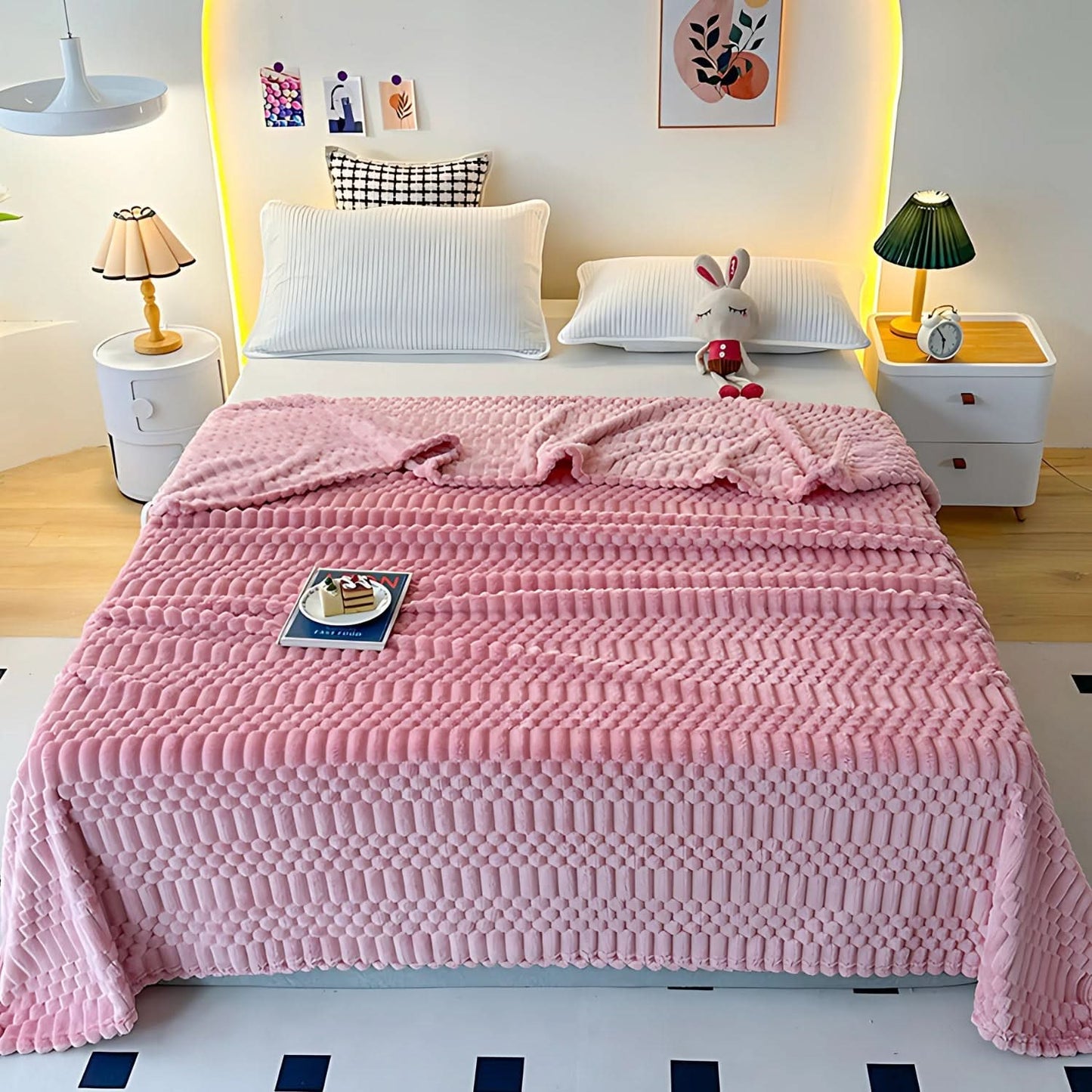 Norvo | Ultra Soft Mikrofiber Kastepledd med Pebble Tekstur Design