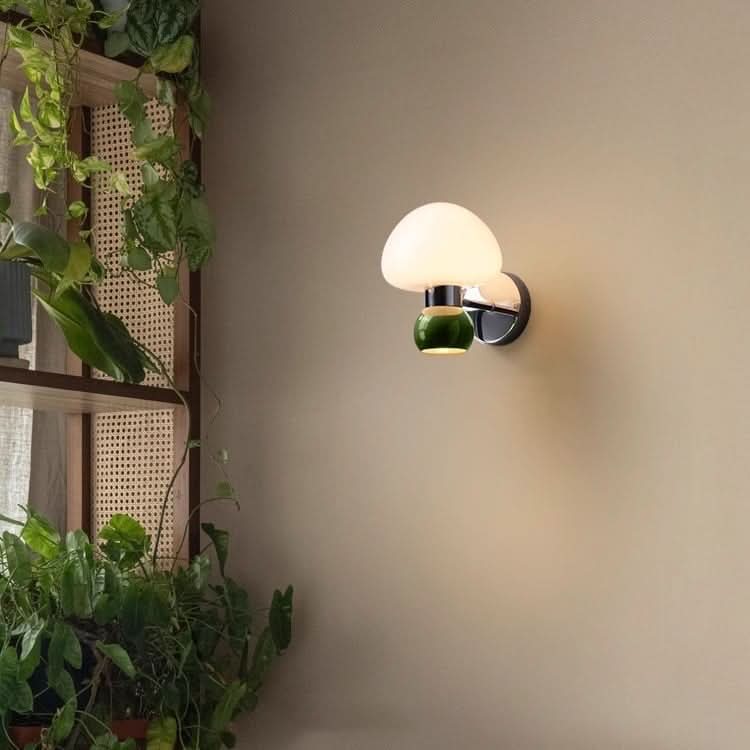 Norvo | Cream Colored Glass Mushroom Wall Lamp