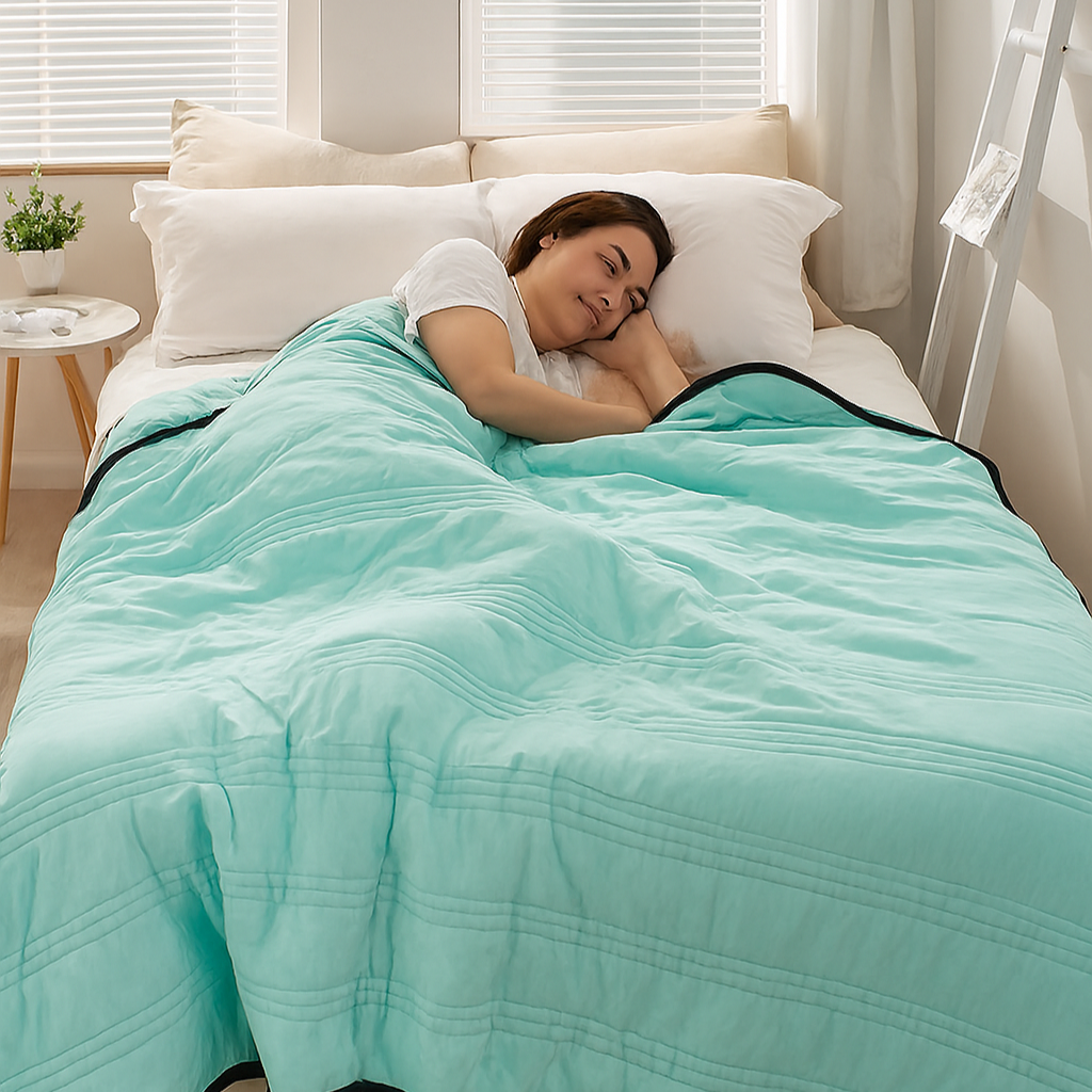 Norvo | Sommer Lett Quilt Solid Farge Helårs Comforter for Dobbeltseng