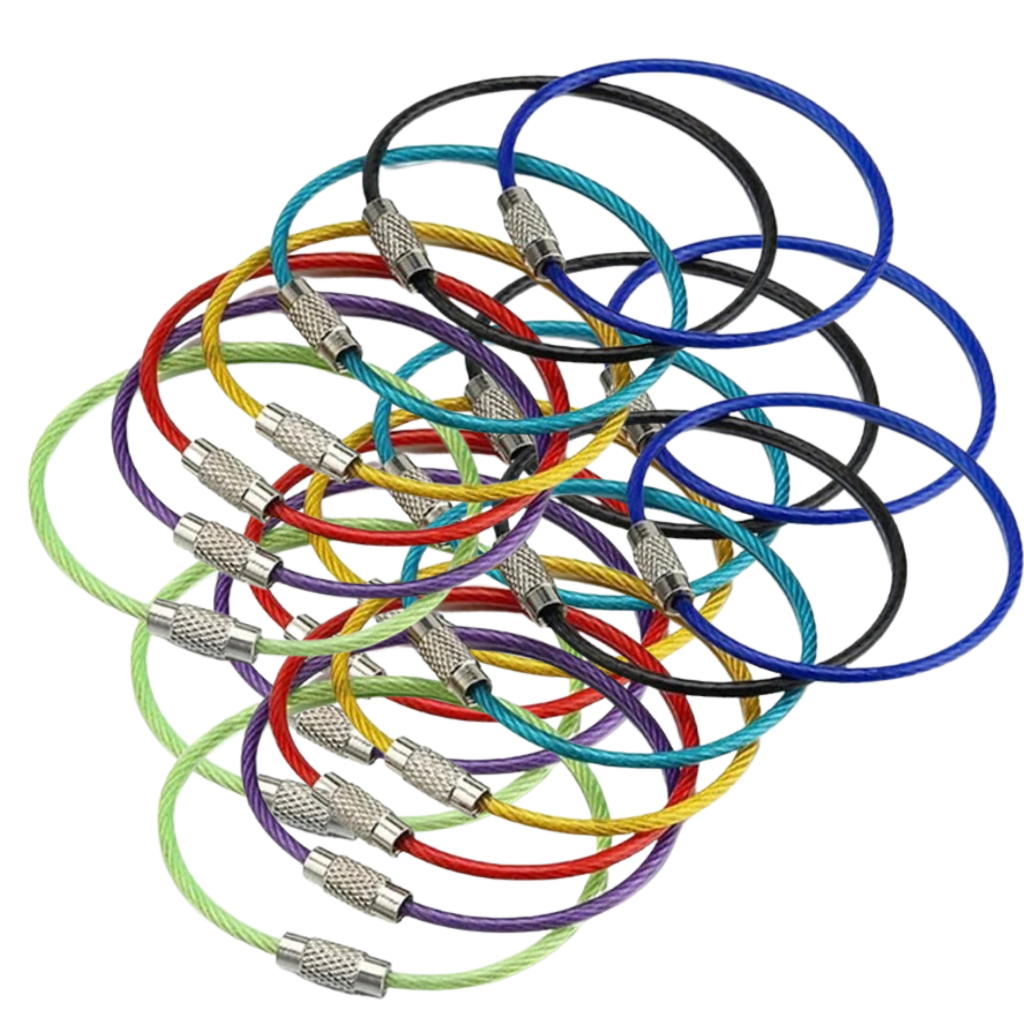 Pakke med fleksible nøkkelringer
