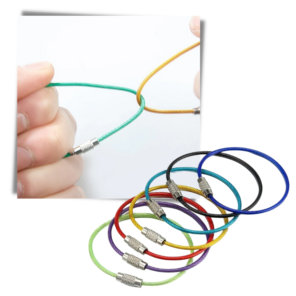 Pakke med fleksible nøkkelringer