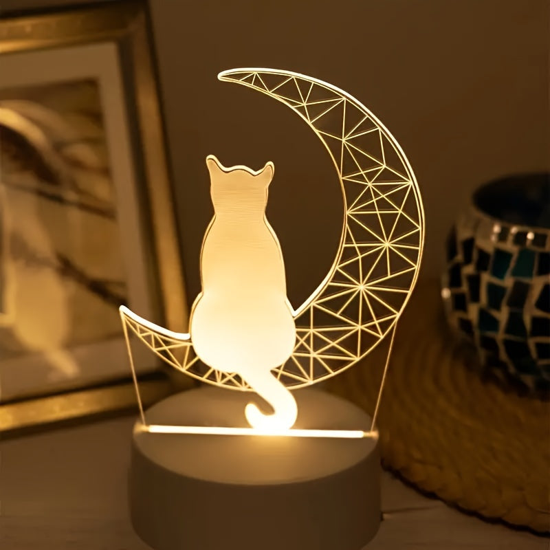 Norvo | LunaCat - 3D Nattlampe med Måne Design