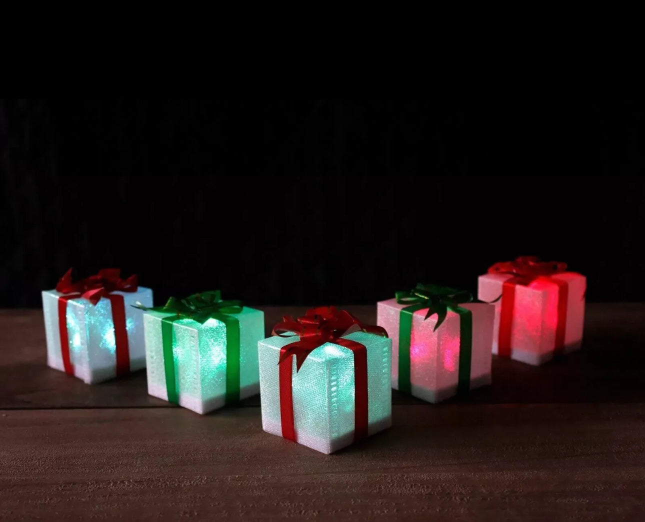 Norvo | 5x LED Mini Gaveboks Dekorasjoner